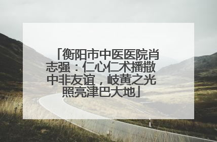 衡阳市中医医院肖志强：仁心仁术播撒中非友谊，岐黄之光照亮津巴大地