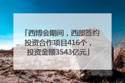 西博会期间，西部签约投资合作项目416个，投资金额3543亿元