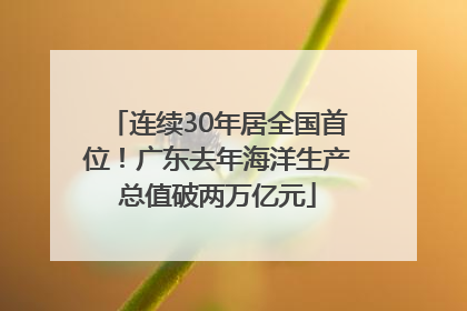连续30年居全国首位！广东去年海洋生产总值破两万亿元