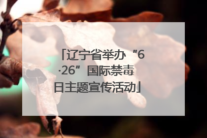 辽宁省举办“6·26”国际禁毒日主题宣传活动