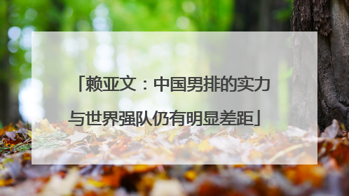 赖亚文：中国男排的实力与世界强队仍有明显差距