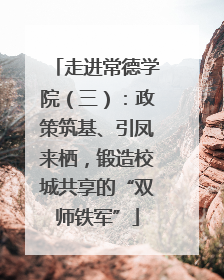 走进常德学院（三）：政策筑基、引凤来栖，锻造校城共享的“双师铁军”