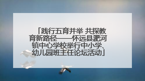 践行五育并举 共探教育新路径——怀远县淝河镇中心学校举行中小学、幼儿园班主任论坛活动