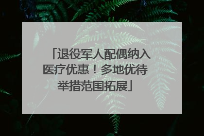 退役军人配偶纳入医疗优惠！多地优待举措范围拓展