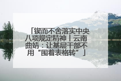 锲而不舍落实中央八项规定精神丨云南曲靖：让基层干部不用“围着表格转”