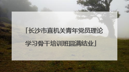 长沙市直机关青年党员理论学习骨干培训班圆满结业