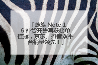 魅族 Note 16 补货开售再获榜单桂冠，京东、抖音双平台销量领先！