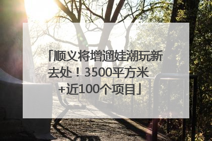 顺义将增遛娃潮玩新去处！3500平方米+近100个项目