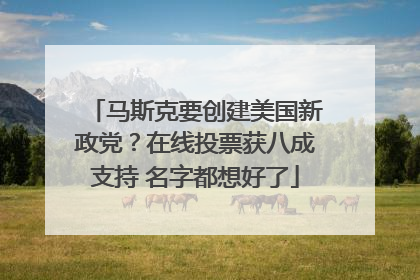 马斯克要创建美国新政党？在线投票获八成支持 名字都想好了