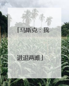 马斯克：我进退两难