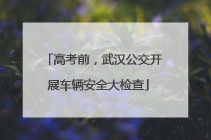 高考前，武汉公交开展车辆安全大检查