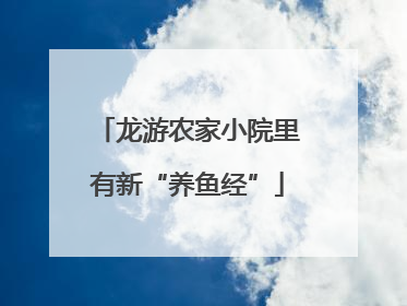 龙游农家小院里有新“养鱼经”