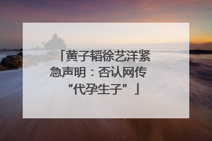 黄子韬徐艺洋紧急声明：否认网传 “代孕生子”