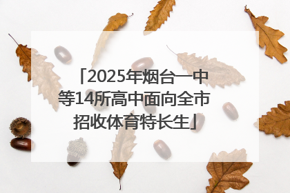 2025年烟台一中等14所高中面向全市招收体育特长生