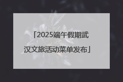 2025端午假期武汉文旅活动菜单发布