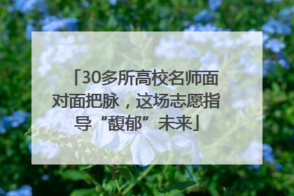 30多所高校名师面对面把脉，这场志愿指导“馥郁”未来