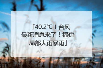 40.2℃！台风最新消息来了！福建局部大雨暴雨