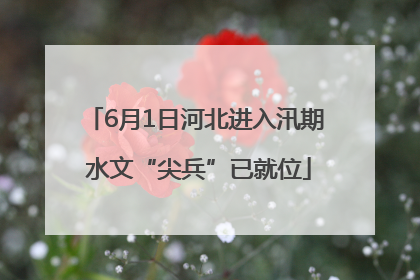 6月1日河北进入汛期 水文“尖兵”已就位