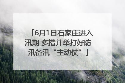 6月1日石家庄进入汛期 多措并举打好防汛备汛“主动仗”