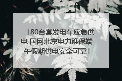 80台套发电车应急供电 国网北京电力确保端午假期供电安全可靠